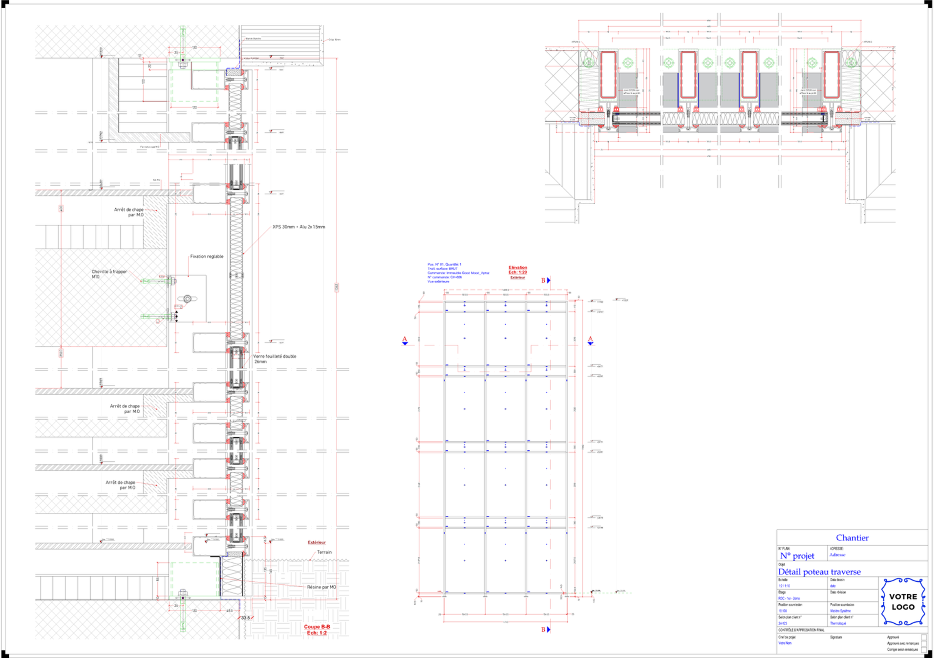 Concept de façade vitrée